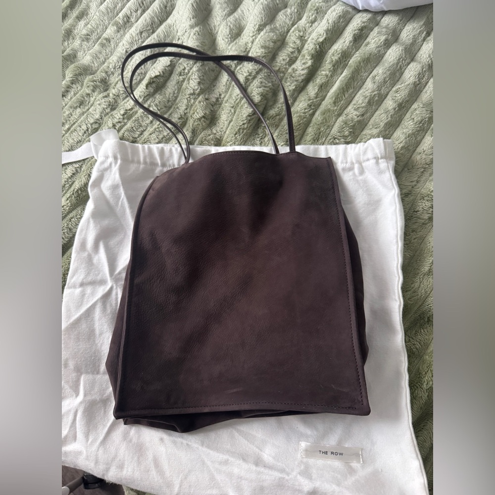 New With Dust Bag! The Row Small To Go suede top handle bag Tote - Dark Aniline - Picture 3 of 5